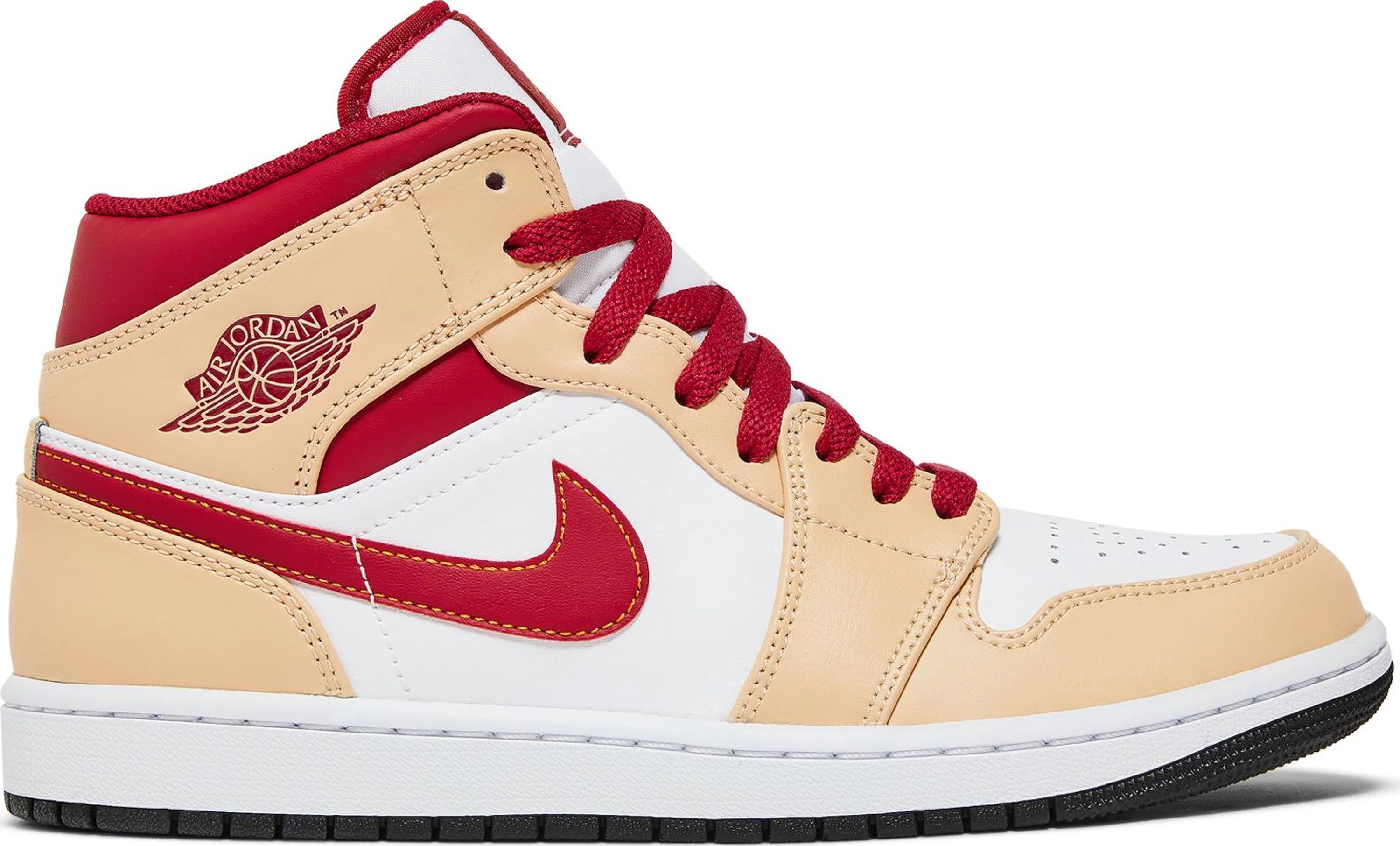 Air Jordan 1 Mid Light Curry Cardinal