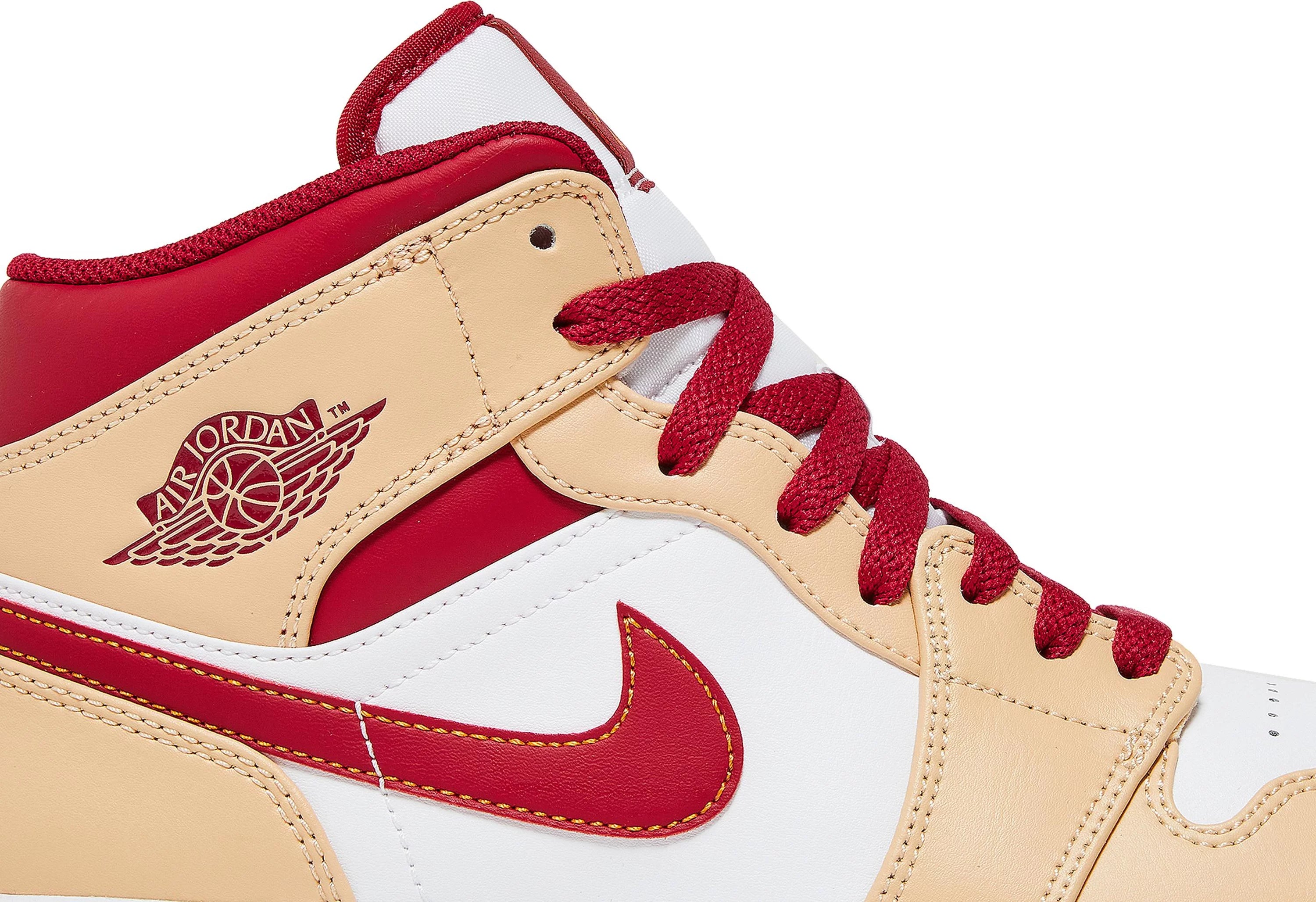 Air Jordan 1 Mid Light Curry Cardinal