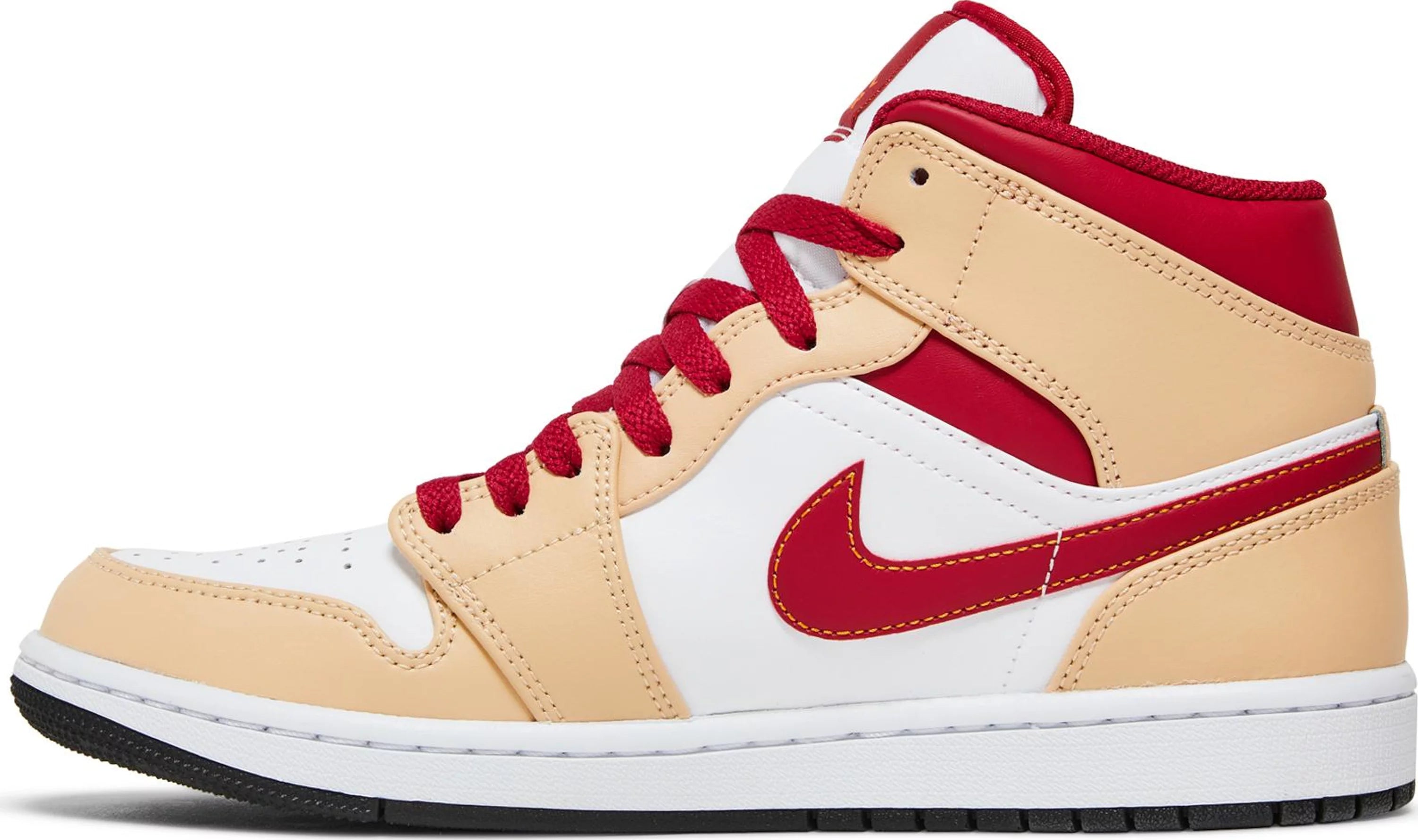 Air Jordan 1 Mid Light Curry Cardinal