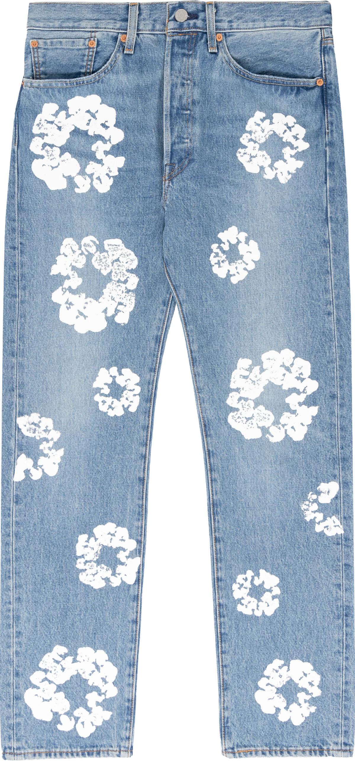 DENIM TEARS X LEVI'S COTTON WREATH JEANS LIGHT WASH