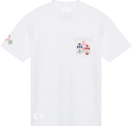 Chrome Hearts Multi Color Cross Cemetery T-shirt White