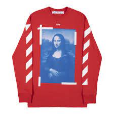 OFF-WHITE BLUE MONALISA L/S TEE Red