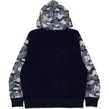 BAPE Stripe ABC Camo Relaxed Fit Full Zip Hoodie Navy