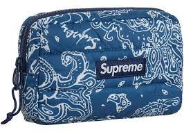 Supreme Puffer Pouch Blue Paisley