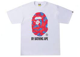 BAPE Stroke Camo by Bathing Ape Tee White/Red