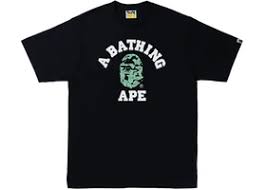 BAPE Text Code Camo College Tee Black