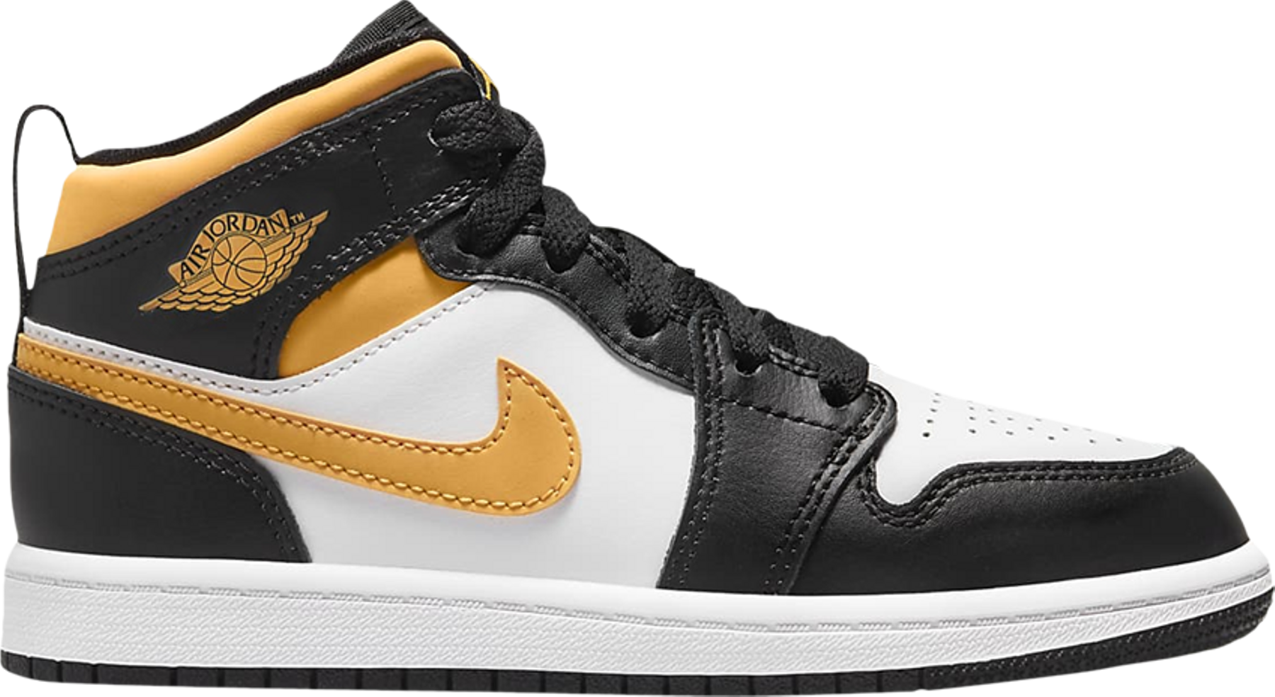 Jordan 1 Mid White Pollen Black (PS)